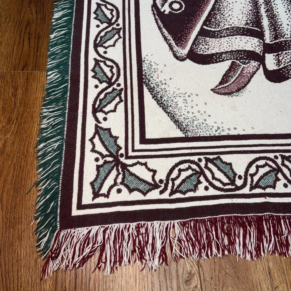 1991 Ltd Commodities Inc Old World Santa Papa Noelle Blanket Throw Tapestry